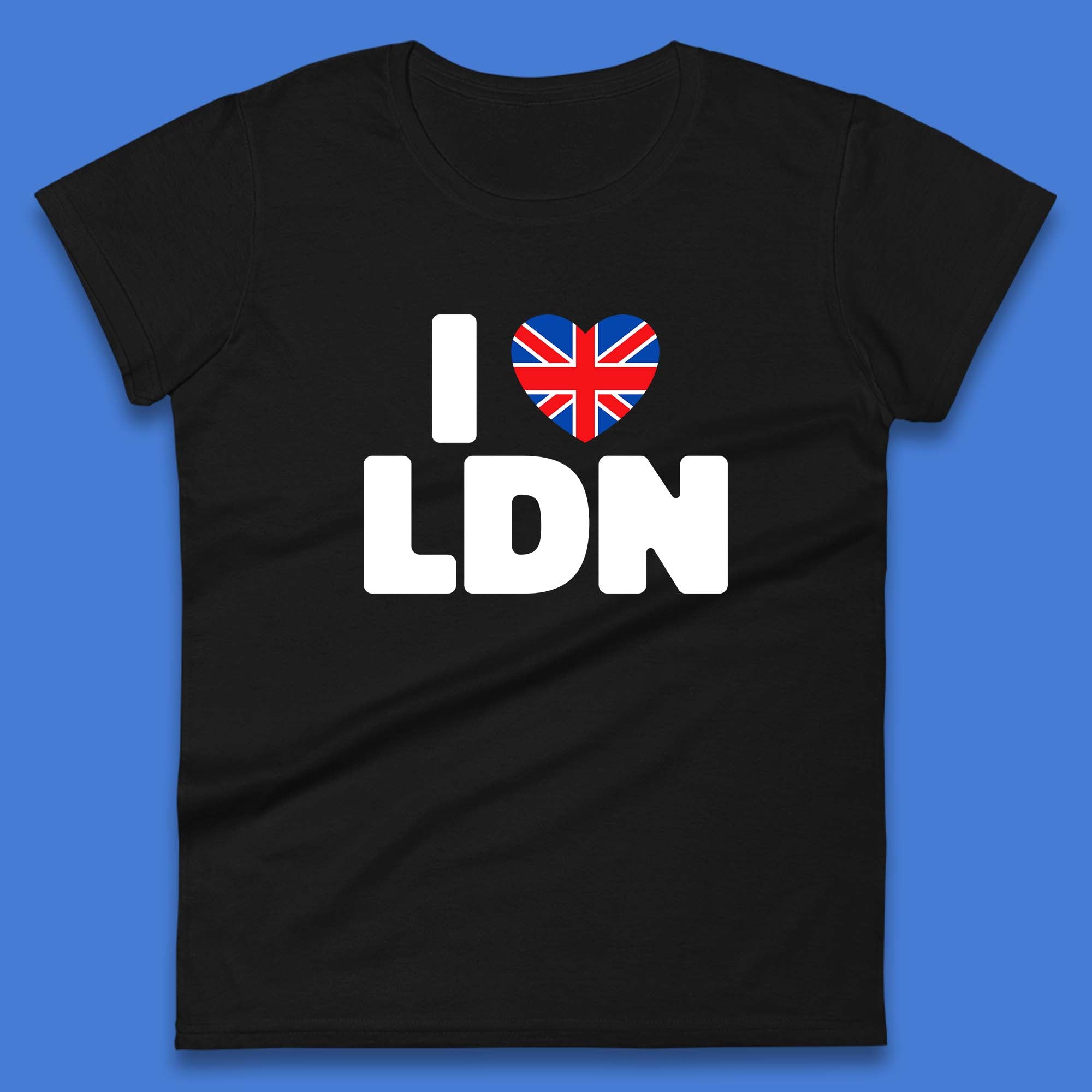 I Love LDN UK United Kingdom British England I Love London Womens Tee T Shirt Mens Tops Unisex Top XL