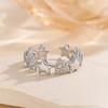 High Quality And Fashionable Copper Star Women'S Ring, Sparkling Zircon Star Opening Ring, Girls' Holiday Jewelry Gift