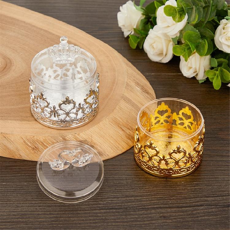 12pcs Elegant Candy Storage Box with Lid Decorative Candy Jar Decorative Sugar Holder Practical Wedding Party Supplies