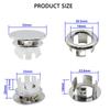 Bathroom Kit Sink Spare Parts Cover Overflow Ring Round ABS Plastic Basin Chrom Silver 8pc Improvement Decorative