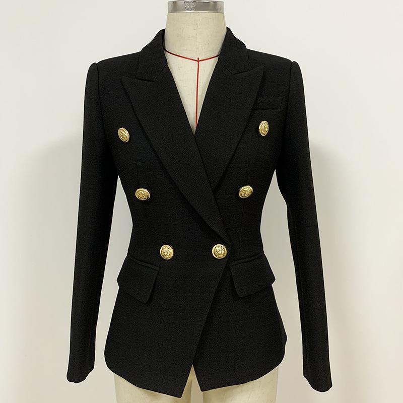 

Модна куртка жіноча Класичні двобортні металеві левові ґудзики Blazer XL чорний