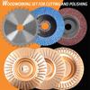 6 Pieces/set, 4 Inch 100mm Wood Saw Blade and Grinding Disc, Woodworking Set for Cutting and Polishing, One Set for All Purpose