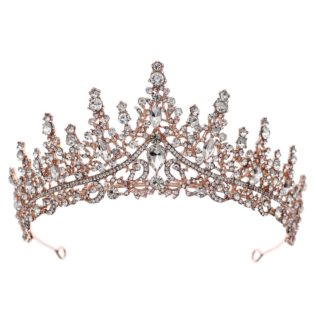 

Высококачественная свадебная корона в стиле ретро, ​​свадебный банкетный головной убор, роскошное свадебное платье с бриллиантами, большая корона