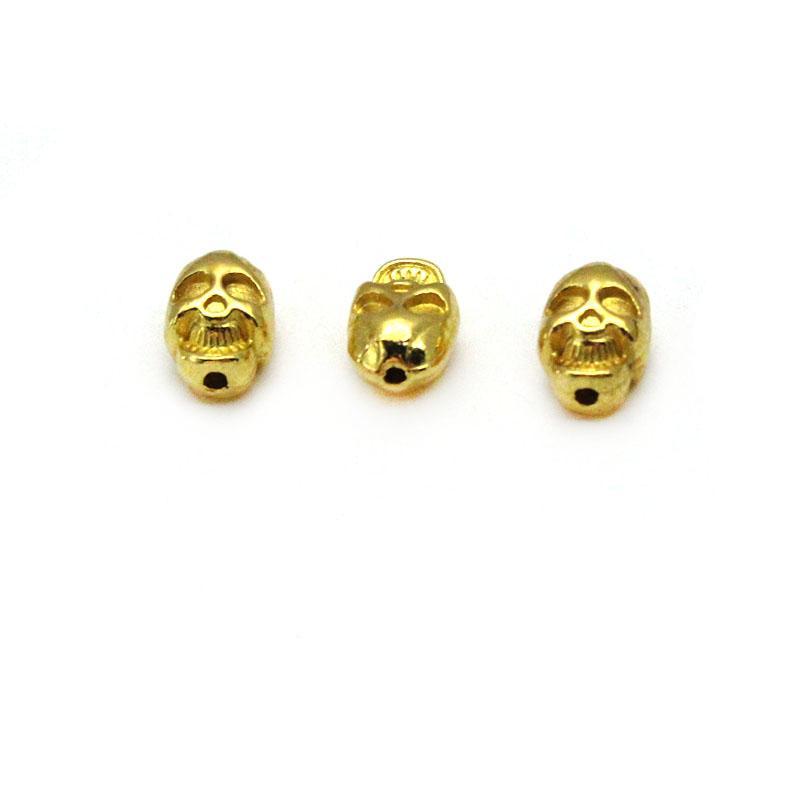 20pcs/Lot Antique Silver Gold Skull Bead Spacer Bead Charms For DIY Beaded Bracelet Jewelry Handmade Making Supplies