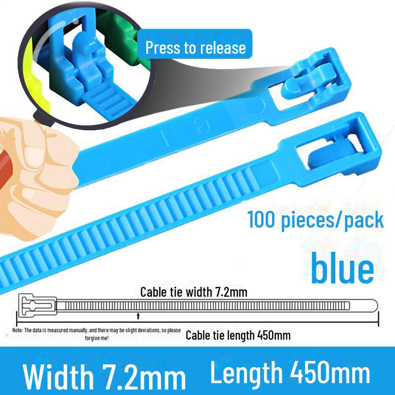 Reusable Nylon Cable Tie with Square Head, Black & White
