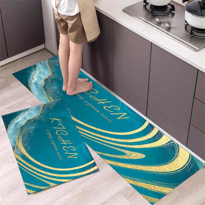 1Pcs Anti Fatigue Kitchen Rugs, OneHouse Marble Print Waterproof Non-Slip Thick Cushioned Kitchen Mat Heavy Duty Comfort Standing Mat for Kitchen