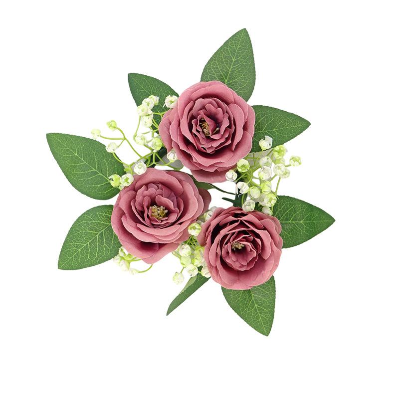 

Подсвечник в виде розы, венок, украшение для стола, подсвечник, романтический венок, украшение для фестиваля темно-красного