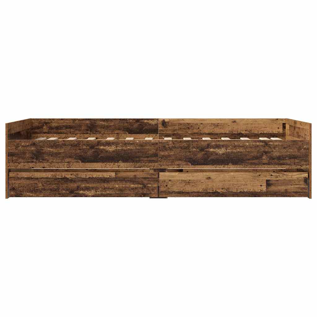 Wooden Bed Frame Made of Reclaimed Wood 90 X 190 Cm Solid Pine Wood