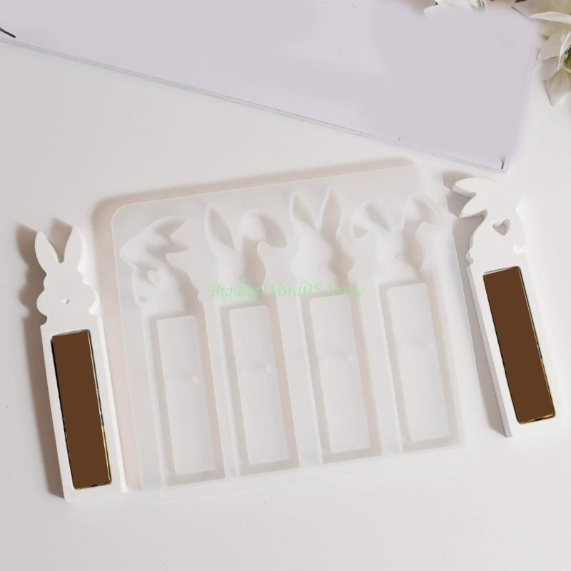 24TE 4 Cavity Easters Rabbit Silicones Molds Set for Unique Holiday Decorations Gift