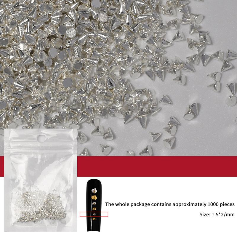 1000Pcs Retro Manicure Charms Punk Metal Rivet Nail Charms 3D Cone Nail Art Studs Stylish Alloy Nails Decoration Accessories