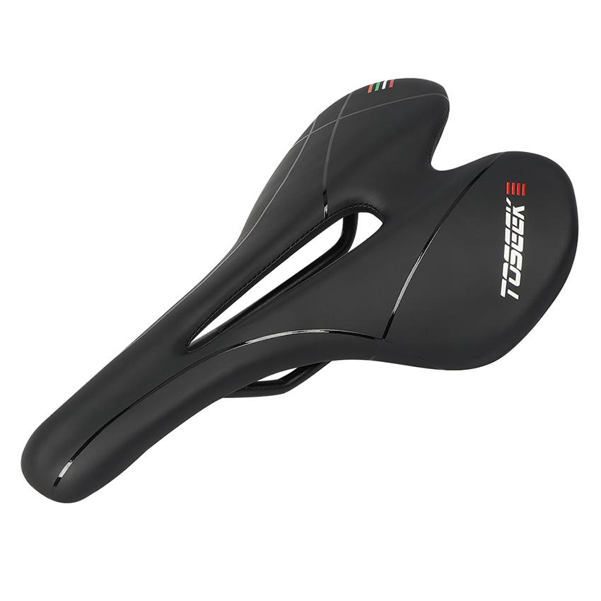 TOSEEK Bike Saddle Carbon Leather Bicycle Saddle Cushion with Ventilation for Road Bicycles 280x155mm ORIGINAL DESIGN