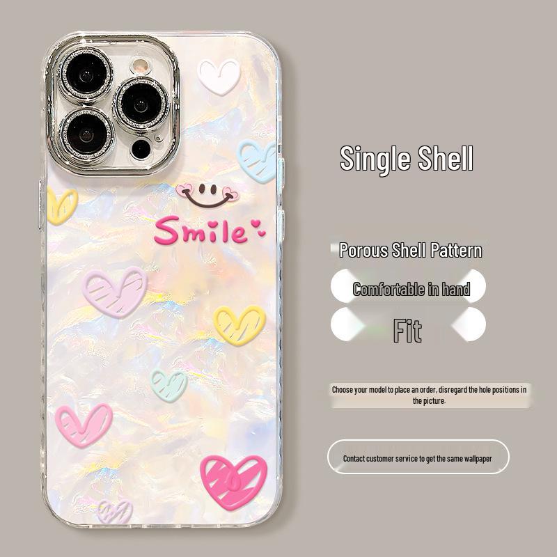 

Line Art Smiley Face Shell Case for Apple 17 Pro Max/15 Pro/13 Pro/12/14 with Bracelet Design iPhone 16 Pro