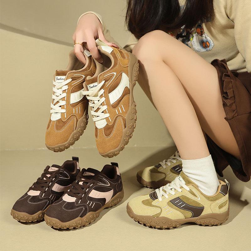 Thick-soled heightening Ah Gan shoes women's dad casual sports shoes women's spring new fashion retro German training shoes