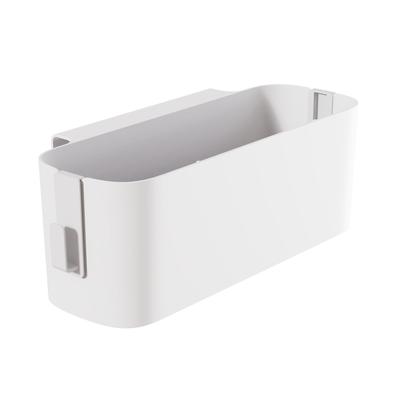 Bedside Storage Basket Hook Hanging Storage Box Rail Organization Shelf for Dormitory Office Living Room White