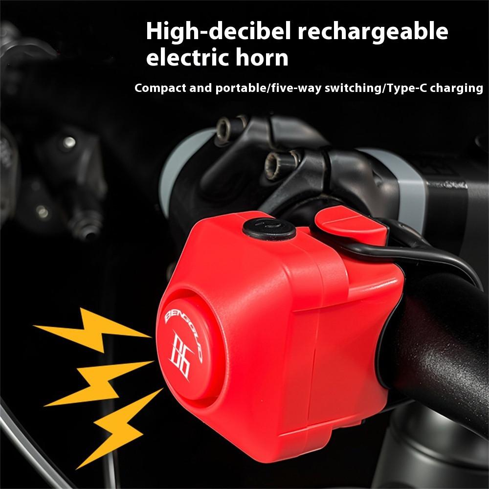 Bike Electronic Horn 110dB Type-C Charging Warning Safety Bicycle Mini Alarm for MTB Handlebar of 22-31.8mm