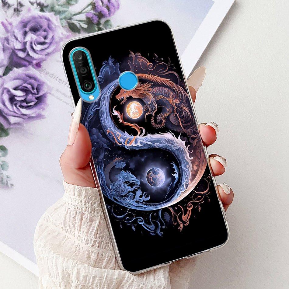 For Huawei P30 Lite P 30 P30 Pro Cool Dragon Tiger Painting Phone Case For Huawei P30 P30Pro P30lite Soft Silicone TPU Cases