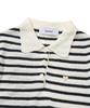 KNITTED (W) Boucle Stripe Collar Knit Ivory