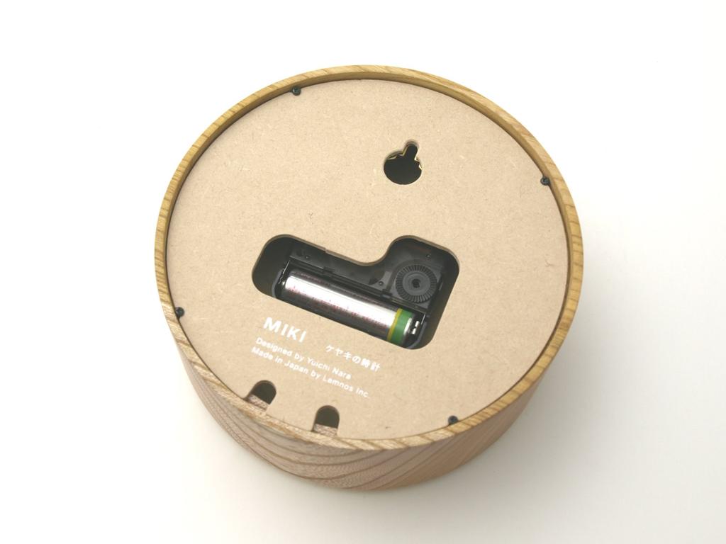 Lemnos Wall Can Be Hung or Comes with Natural Color Wood MIKI NT Lemnos Clock, Placed, Stand, Analog, Miki, Zelkova, Base, NY12-06