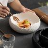 Creative Irregular White Ceramic Soup Bowl Household Japanese Alien Serving Plates Fruit Salad Dessert Bowl noodle Pasta Bowls