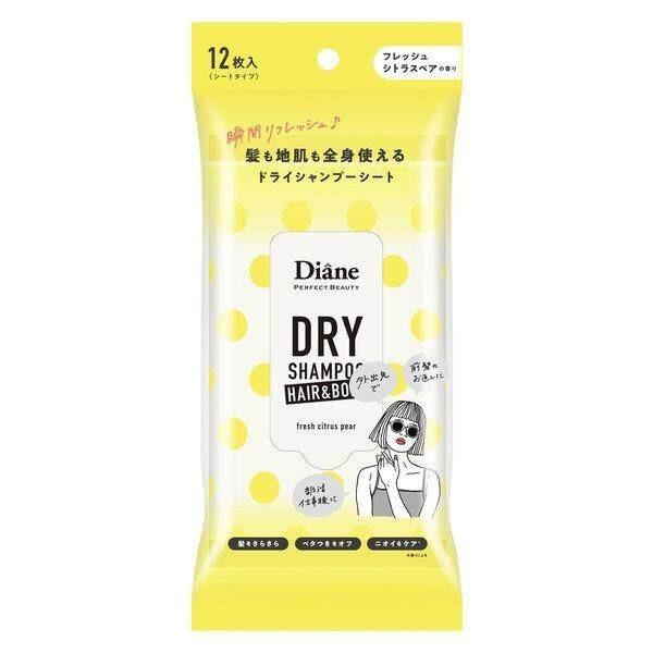 Nature Lab Diane Perfect Beauty Волосы Тело Сухой Шампунь Салфетка Свежий Цитрусово-Грушевый Аромат Без Аромата 12 Салфеток Fresh Citrus Pear