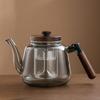 Yipan High Borosilicate Glass Tea Kettle with Wooden Side Handle