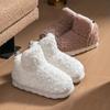 High-heeled Cotton Shoes Women's Warm Plush Thick-soled Stepping on Shit Indoor Home Non-slip Cotton Slippers