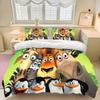 Luxury New 3D Print Cartoon Madagascar Penguin Bedding Set Boys Girls Twin Queen Size Duvet Cover Kids Adult Home Textileextile