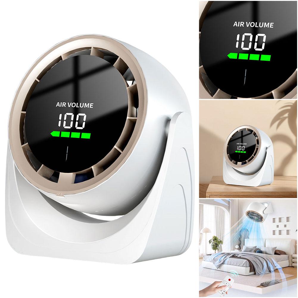 Wall-Mounted Desk Fan Rechargeable Portable Fan Digital Display 100 Speeds for Home Office Kitchen Travel Camping