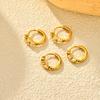 Stainless Steel Zircon Hoop Earrings, Small Round Hoops Huggie Earrings, Women Zircon Circle Piercing Ear Jewelry