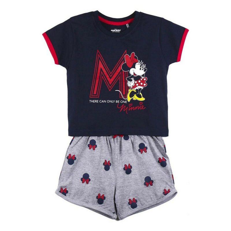 Minnie Mouse-Pijama de Verano Minnie Mouse Azul oscuro Gris 8 Años