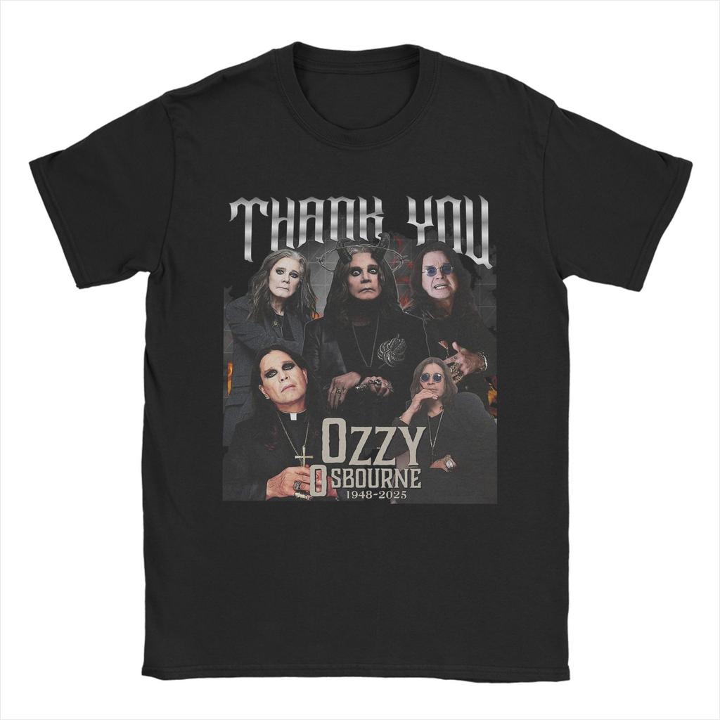 Novelty Ozzy Osbourne Logo T-Shirts for Men Round Neck Pure Cotton T Shirt  Short Sleeve Tee Shirt Plus Size Clothes