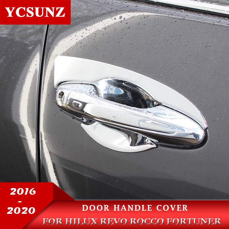 Car Parts ABS Door Handle Covers With Smart Entry Hole For Toyota Hilux Revo Rocco Fortuner Innova 2015- Rav4