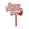 5PCS Acrylic Cake Topper Happy Valentine's Day Cupcake Topper for Wedding Party Cake Decorations Love Heart Dessert Decoration