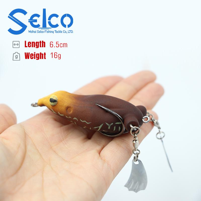 Selco 65mm 16G Metal Propeller Frog Leg Fishing Lure Duck Spinner Soft Frog Lure Soft Cheapest Soft Frog Lure (as the picture,65mm&16g)