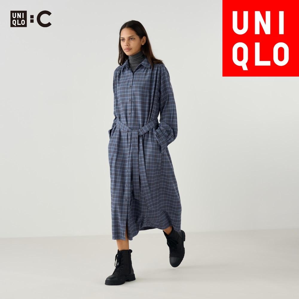

Платье-рубашка с поясом Uniqlo в клетку B