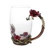 Rose Flower Cup Enamel Water Cup Heat-resistant Glass Cup Enamel Coffee Tea Cup Mug 3D Rose Butterfly Glass Cups Wedding Gift