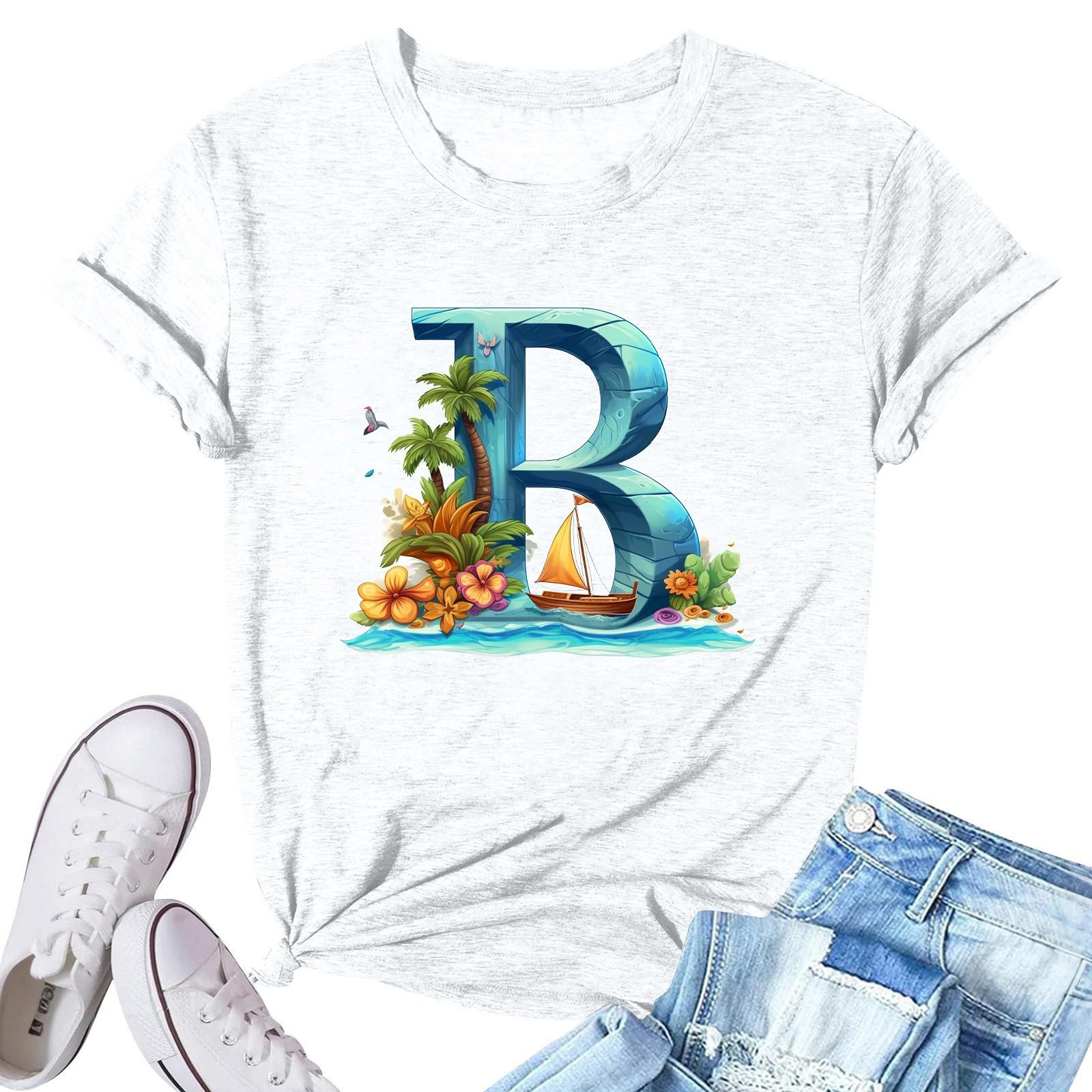 

Жіноча модна повсякденна плісирована кругла футболка з короткими рукавами з принтом XL білий