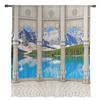 Lake Snow Mountain Forest Chiffon Sheer Curtains For Living Room Home Decoration Window Voile Tulle Curtain Drapes