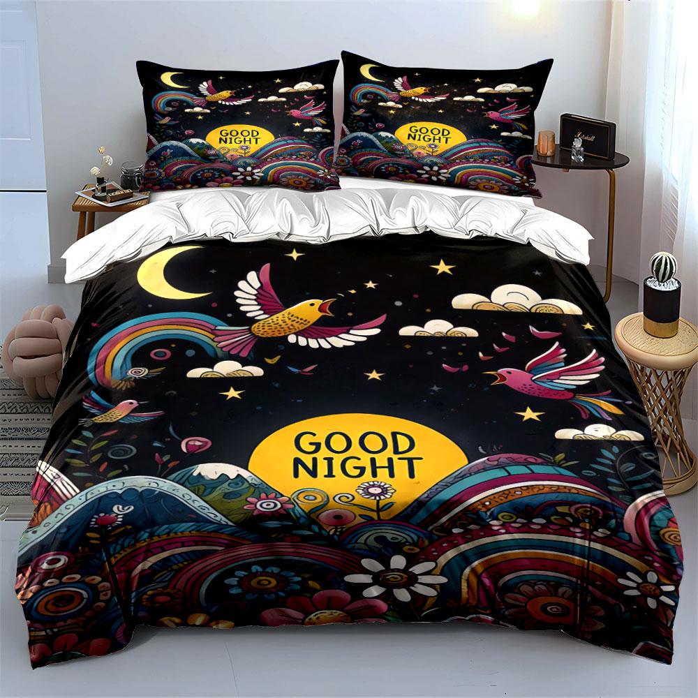 Birds, rainbows, and stars. Bedding sets Duvet cover sets Duvet covers Pillowcases(1 * Duvet Cover 2 * Pillowcases without duvet insert)