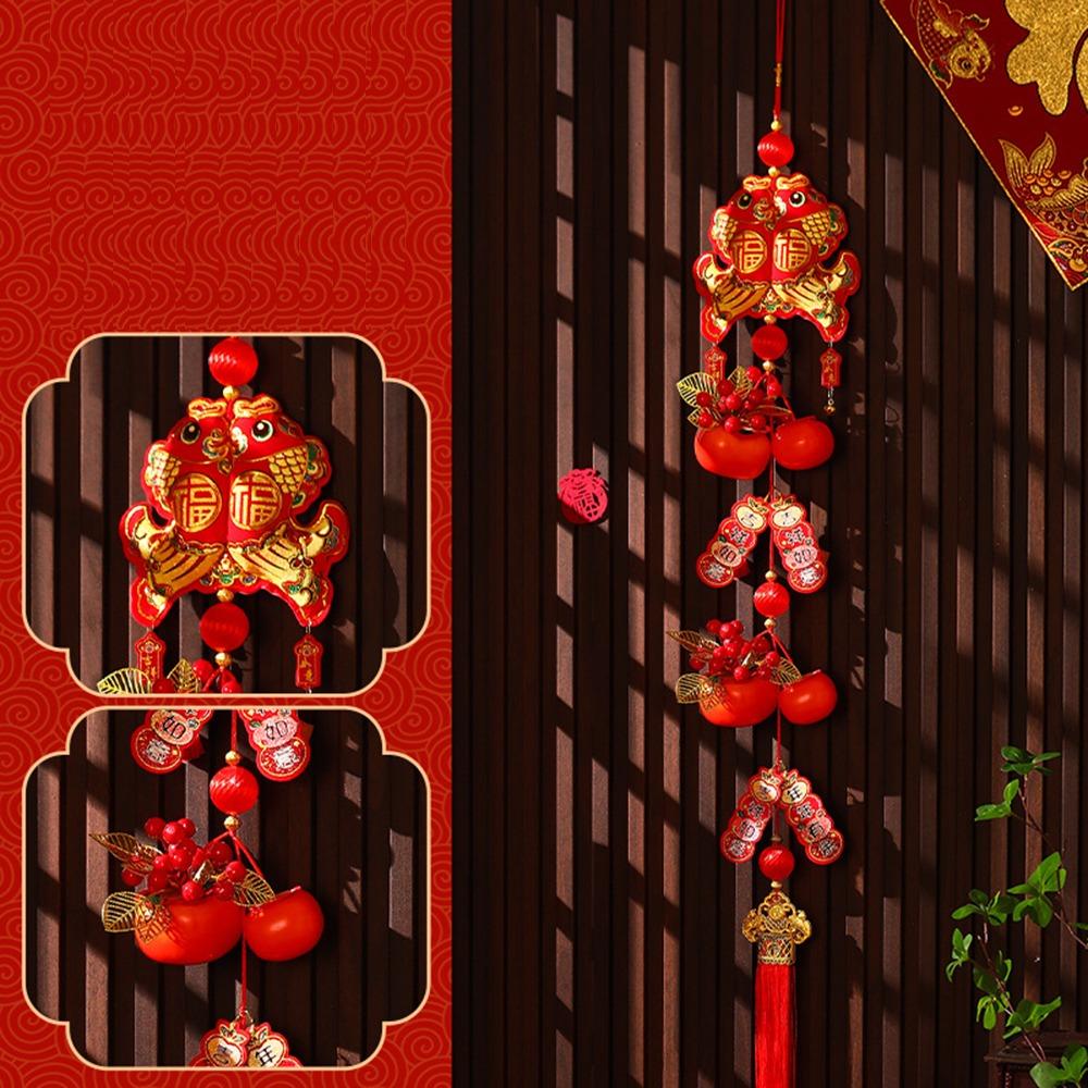 New 2026 New Year Pendant Year of the Horse Spring Festival Decor Red Lucky Flower Pendant for Living Room