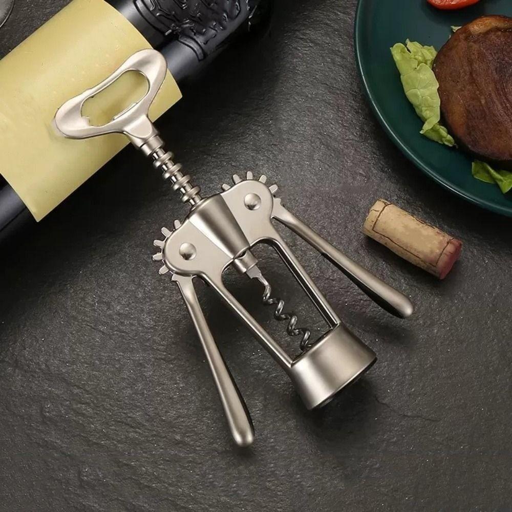 Stainless Steel Wine Corkscrew Zinc Zinc Zinc Alloy Wine Cork Remover Spiral Bottle Opener  Banquets