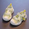 Children's Sparkling Princess Sports Sandals2026New Summer Solid Color Single Mesh Hollow Velcro Casual Shoes