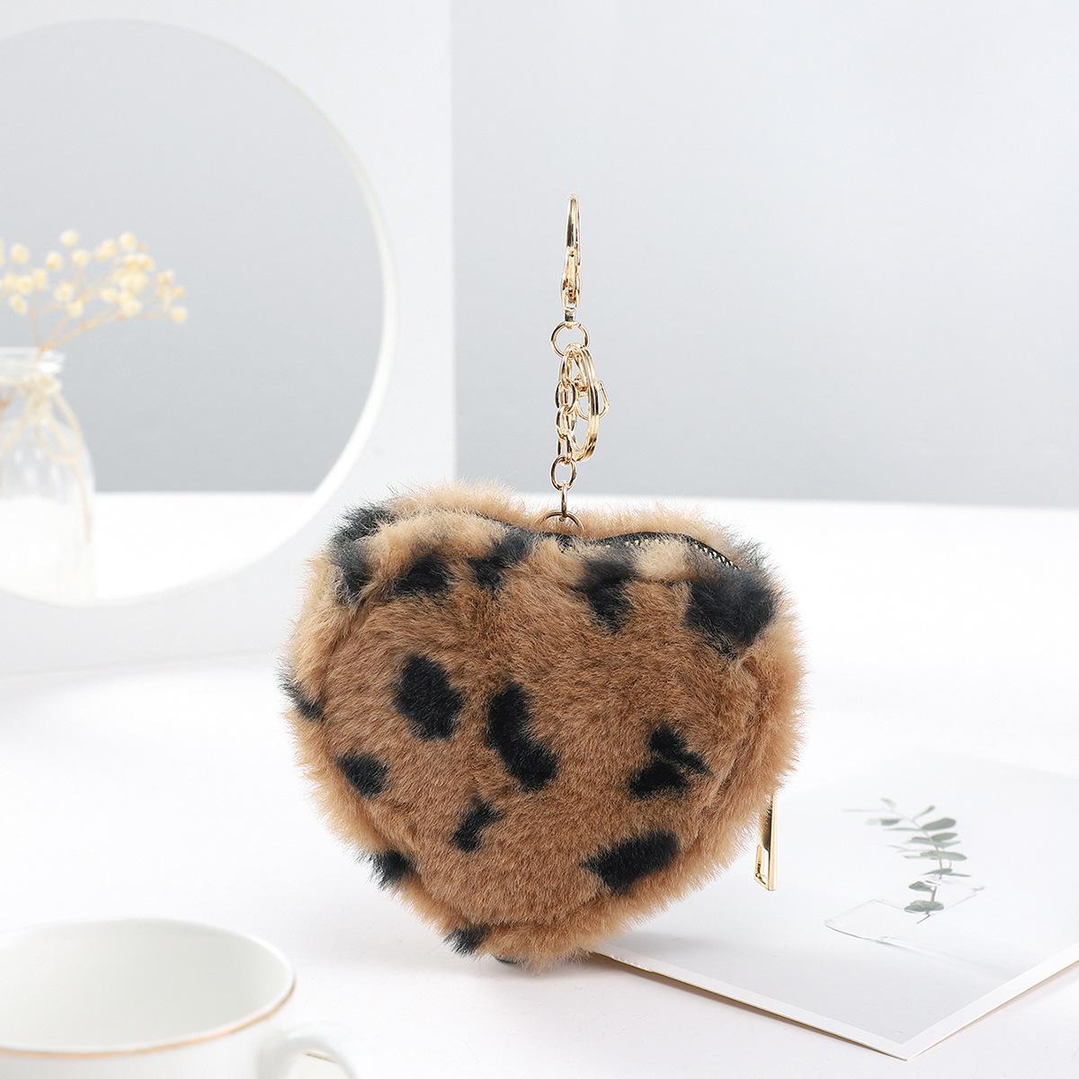 

Плюшевые сумки Брелок Милая форма сердца Девочка Кошелек для мелочи Сумка для ключей Симпатичные девочки Подвесное украшение Сумки для хранения монет, наушников, ключей