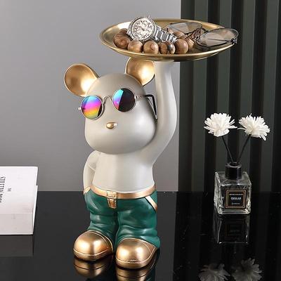 Vassoio Portachiavi Orso di Lusso: Gancio Decorativo e Organizer per Ingresso