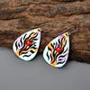 January Red Garnet Stone Silver Finish Multi Electroformed Drop Earrings Jewelry V-98