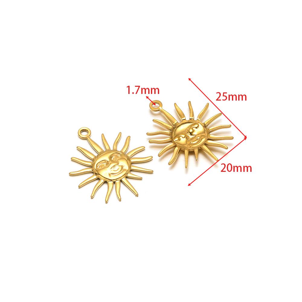 5Pcs Stainless Steel Multistyle Sun Charms Flower Pendants for DIY Retro Jewelry Making Handmade Necklace Earrings Findings Bulk