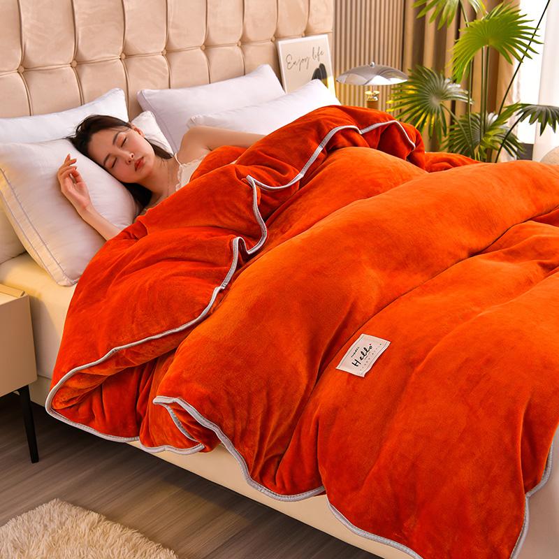 Solid Color Thickened Milk Velvet Duvet Cover Hotel Luxury Dark Green Single Double Comforter Cover Home Warm Soft Quilt Covers