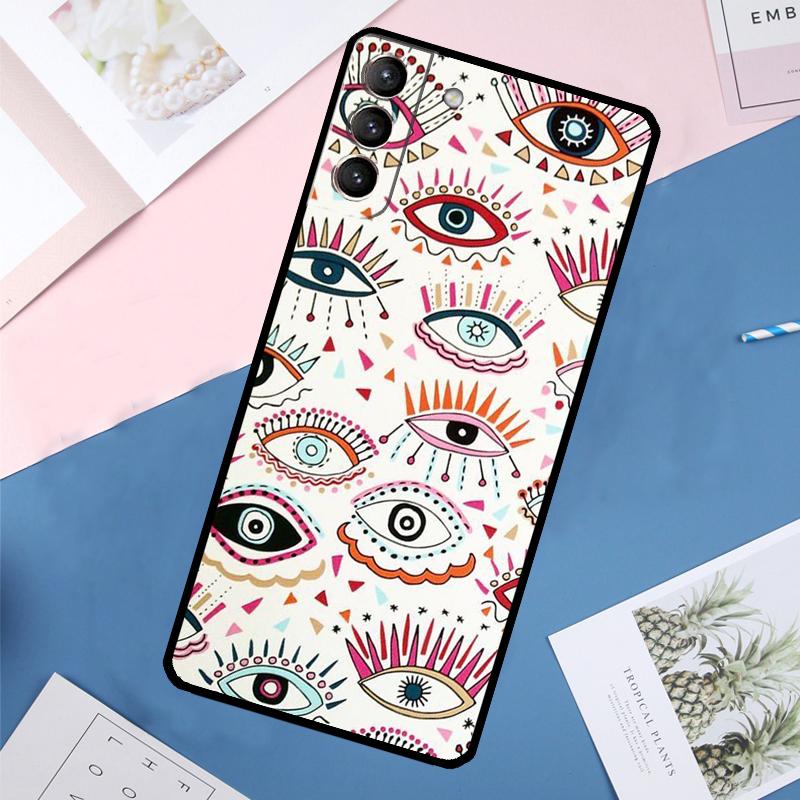 Lucky Eye Blue Evil Eye Print Case For Samsung Galaxy S25 Ultra S24 S23 S22 S21 Ultra S9 S10 Plus S23 FE S25 FE Back Cover