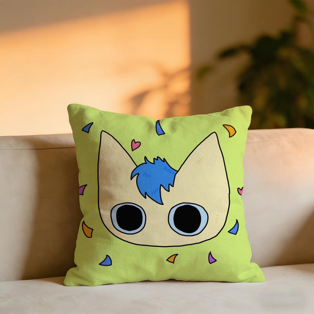 

Cute Cool Cat Cushion Cover Cozy Velvet Throw PillowSoft Warm Cushion For Sofa Bed 30X30cm