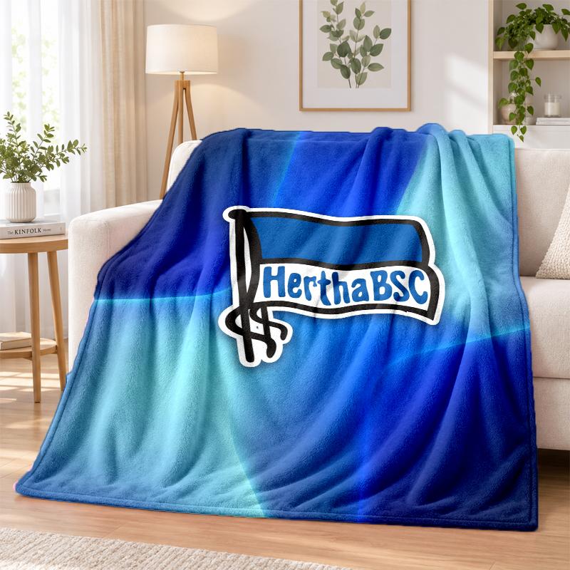 hertha bsc FC Printed Flannel Blanket Warm Comfort Bed Throw For Indoor Home Decoration